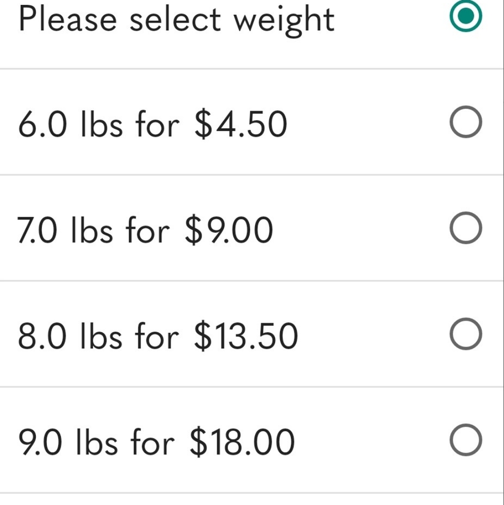 Extra shipping if your item is over 5 lbs